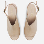 Sandalia plataforma lita de sintético para mujer - Beige