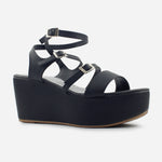 Sandalia plataforma luna de sintético para mujer - Negro