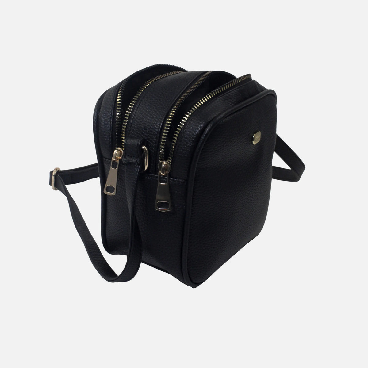 Bolso manos libres aylen de cuero para mujer - Negro