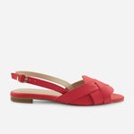 Sandalia plana cordelia de sintético para mujer - Rojo
