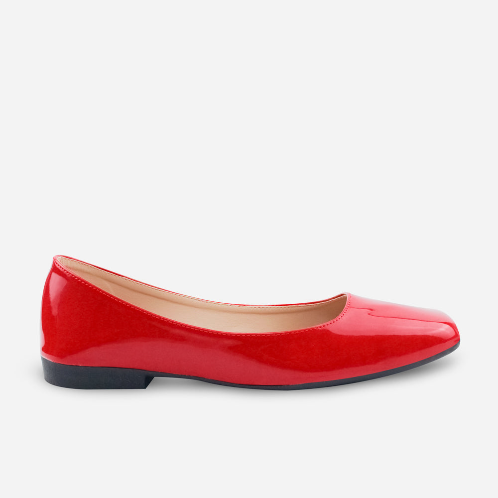 Baleta plana mariposa de sintético para mujer - Rojo