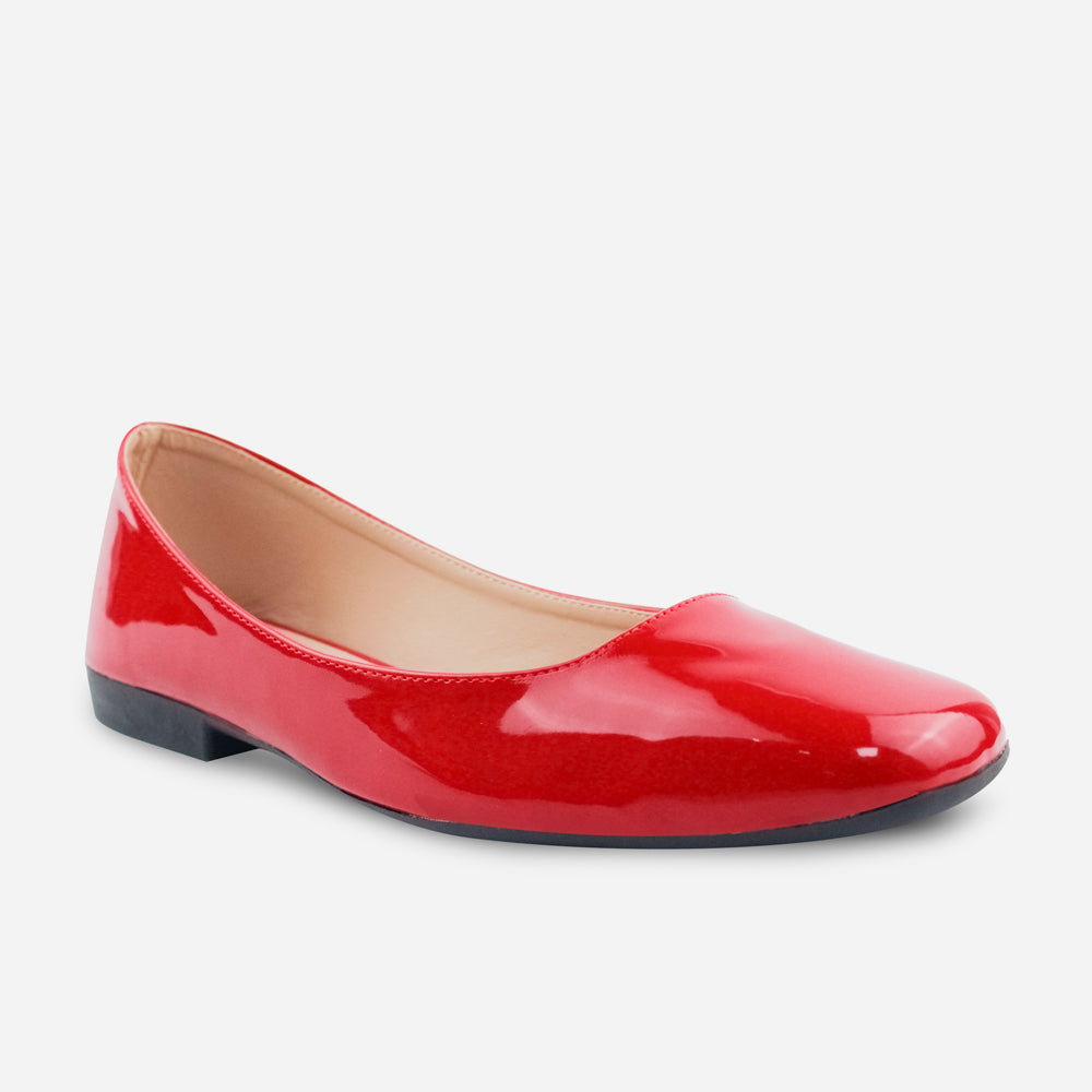 Baleta plana mariposa de sintético para mujer - Rojo