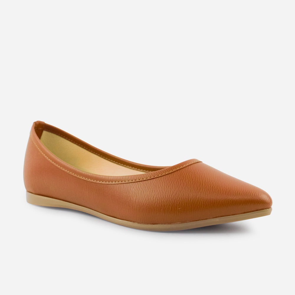 Baleta plana rosalba de sintético para mujer - Miel