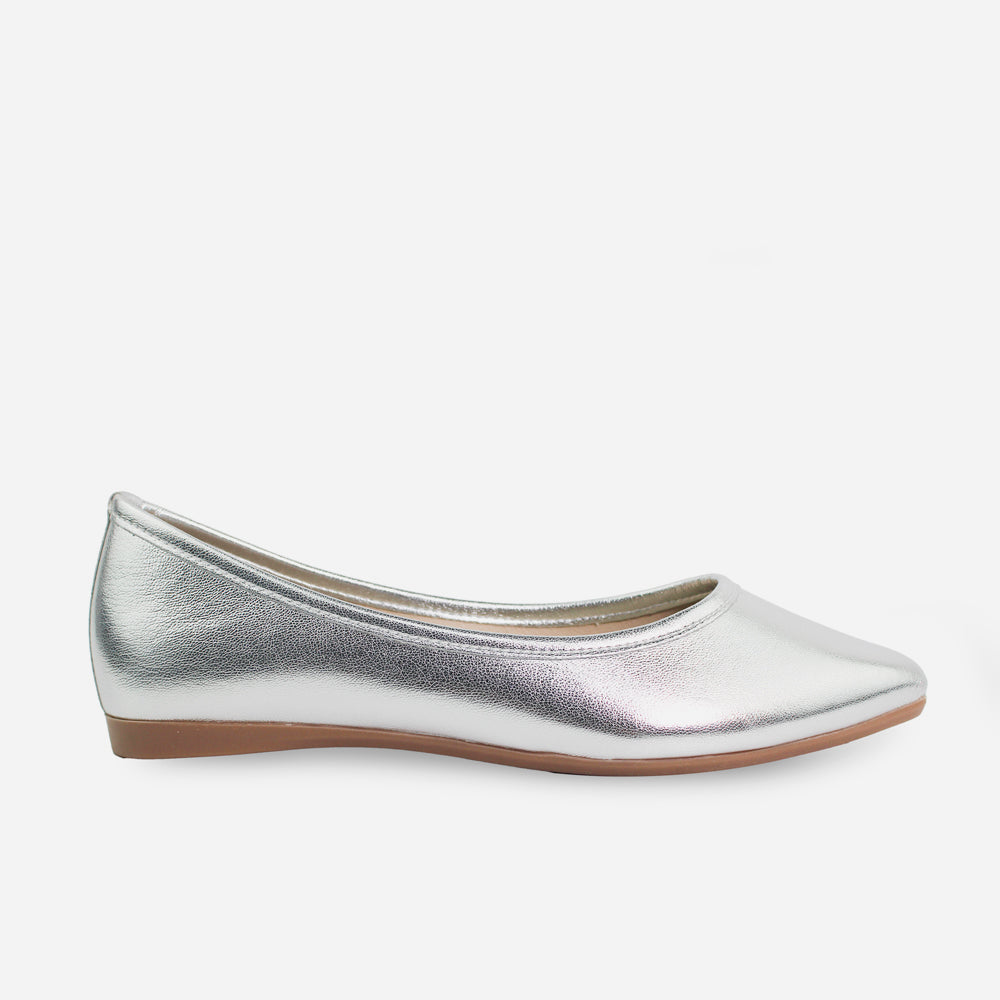 Baleta plana rosalba de sintético para mujer - Plata