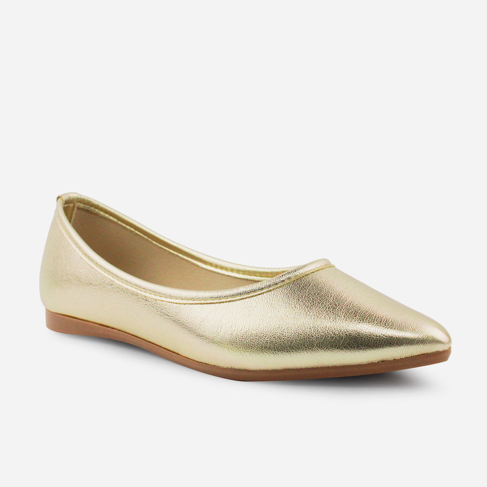 Baleta plana rosalba de sintético para mujer - Oro