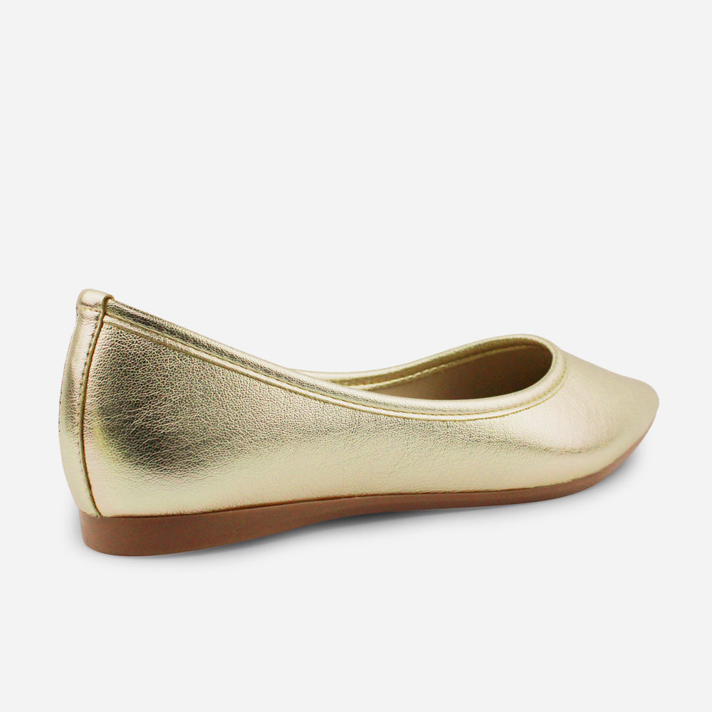 Baleta plana rosalba de sintético para mujer - Oro