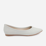 Baleta plana barbados de cuero para mujer - Gris