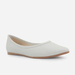 Baleta plana barbados de cuero para mujer - Gris