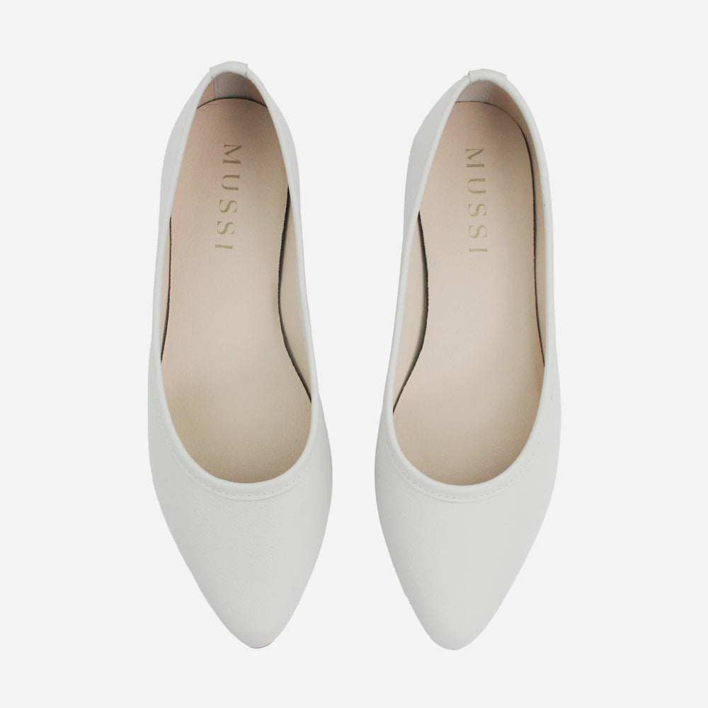 Baleta plana barbados de cuero para mujer - Gris