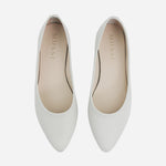 Baleta plana barbados de cuero para mujer - Gris