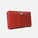 Billetera selva de cuero para mujer - Rojo