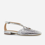 Baleta plana ariana de sintético para mujer - Plata