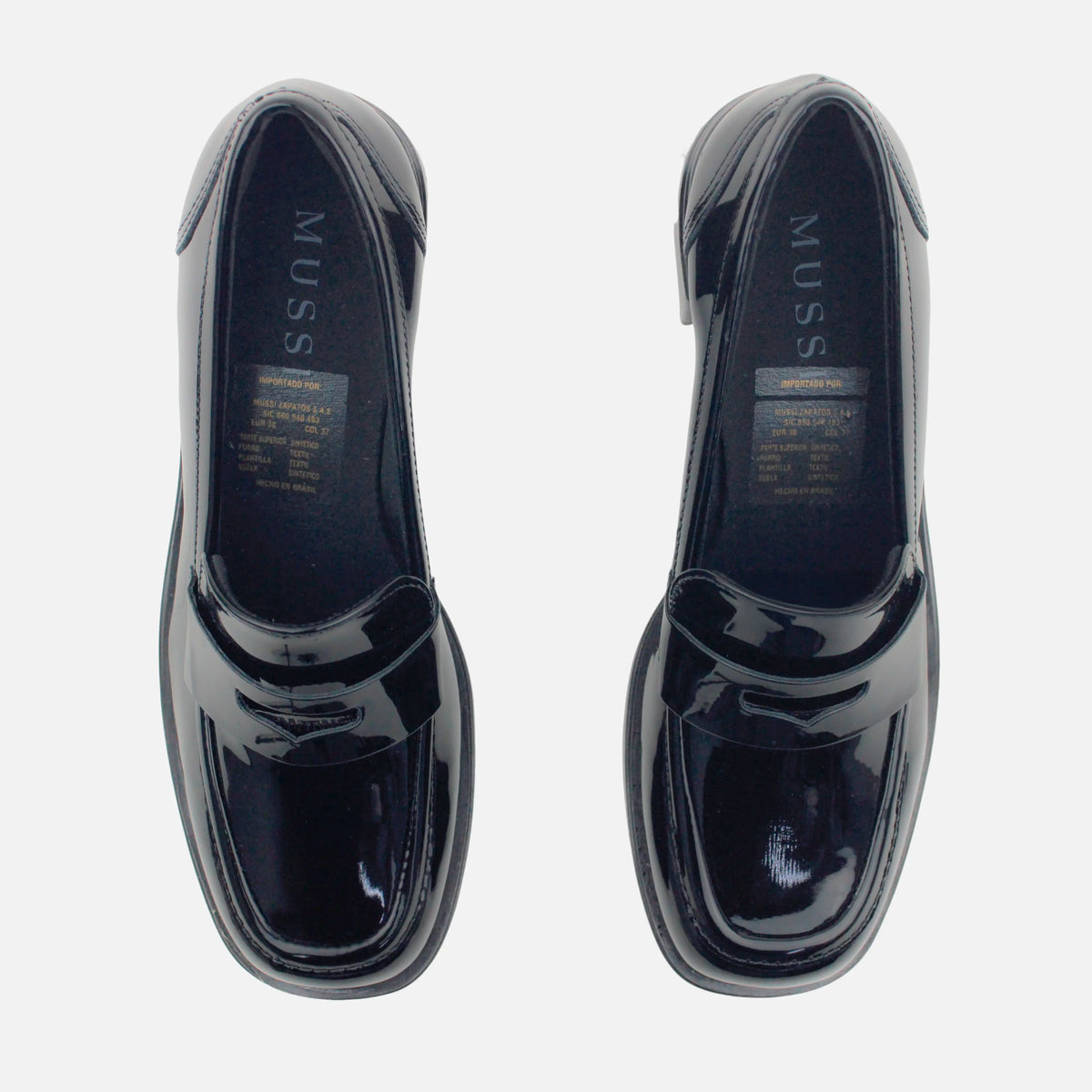 Mocasin tacon amay de sintético para mujer - Negro