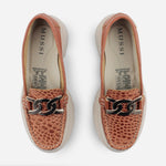 Mocasin plataforma june de cuero para mujer - Miel