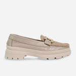 Mocasin plataforma june de cuero para mujer - Taupe