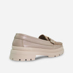 Mocasin plataforma june de cuero para mujer - Taupe