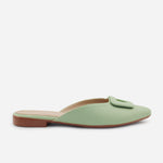 Zueco plano lina de sintético para mujer - Menta