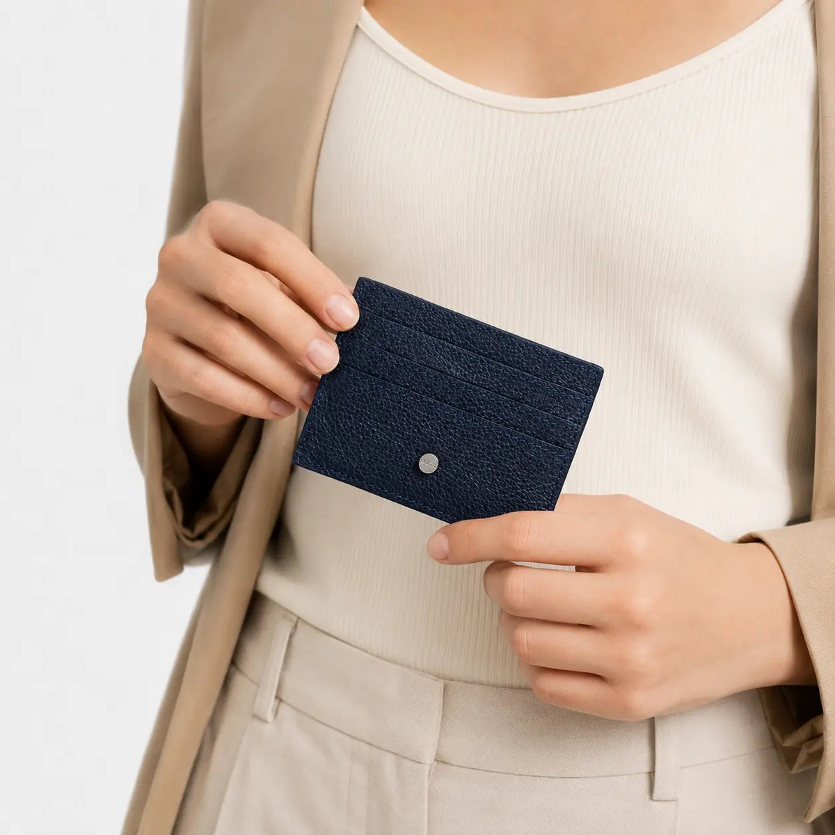 Tarjetero zuzani de cuero para mujer - Azul