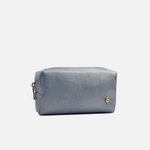 Cosmetiquera vera de cuero para mujer - Plata