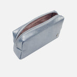 Cosmetiquera vera de cuero para mujer - Plata