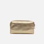 Cosmetiquera vera de cuero para mujer - Oro