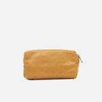 Cosmetiquera vera de cuero para mujer - Amarillo