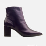 Botin tacon liliah de cuero para mujer - Café