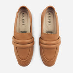 Mocasin plano astrid de cuero para mujer - Miel