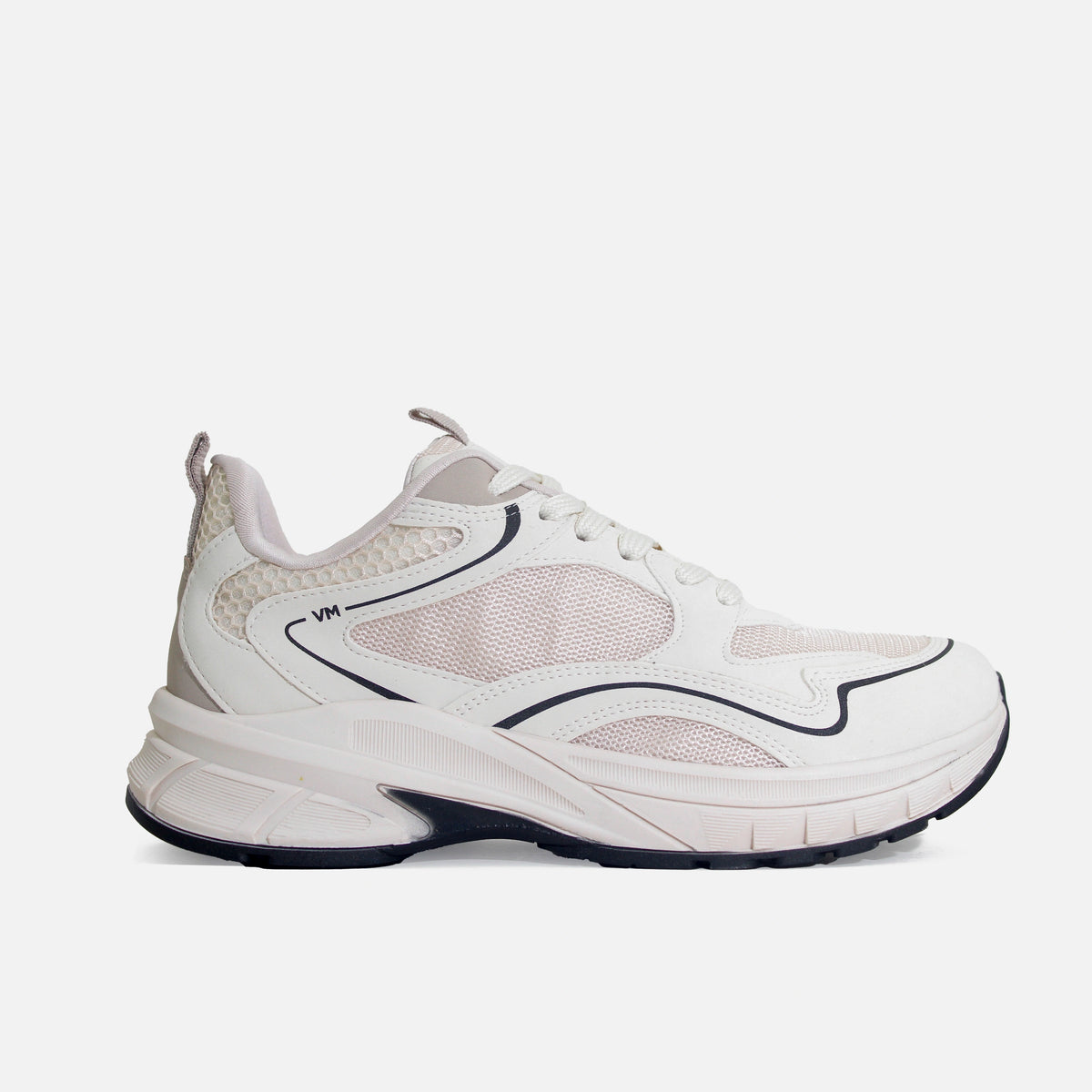 Tenis con plataforma aurea de textil para mujer - Beige