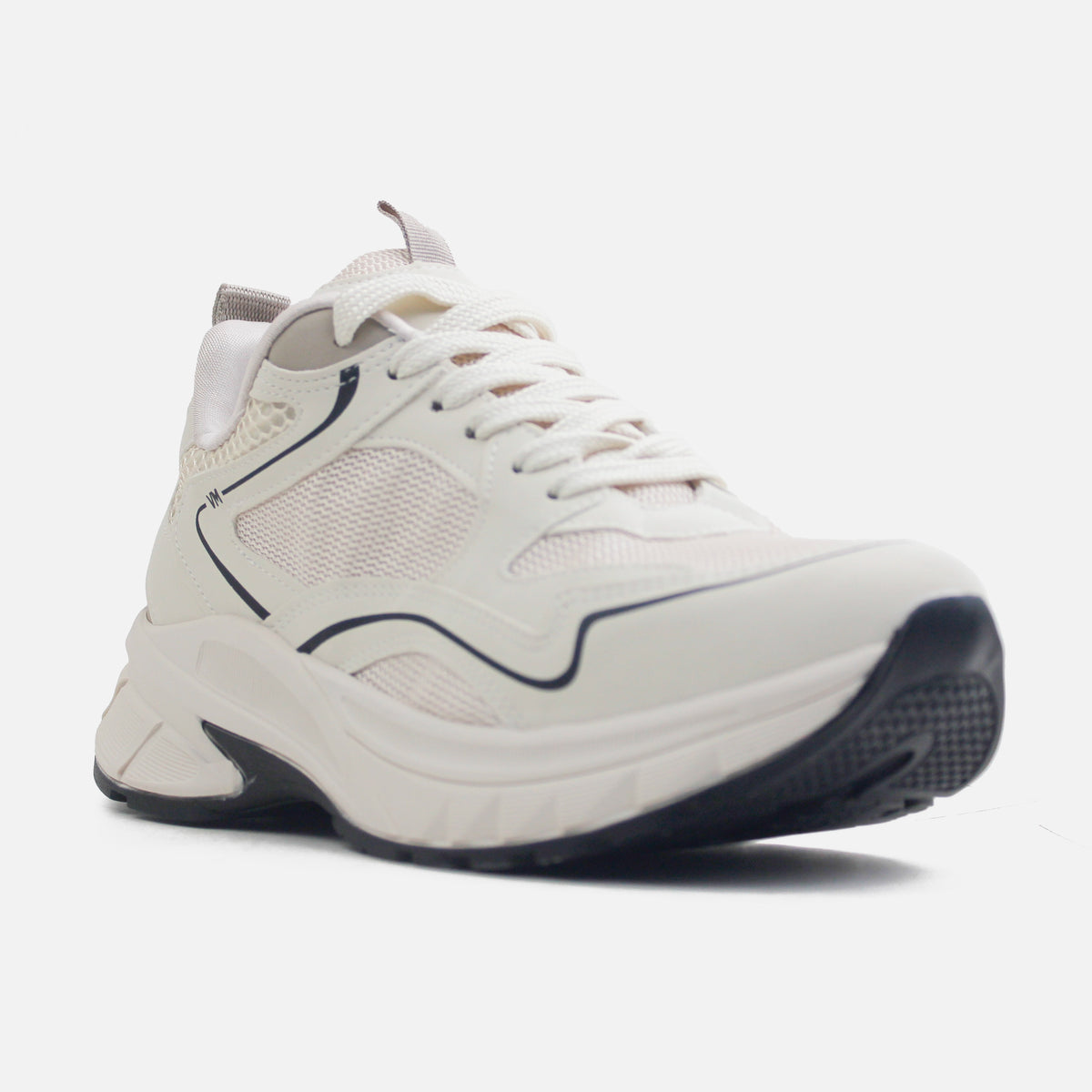 Tenis con plataforma aurea de textil para mujer - Beige