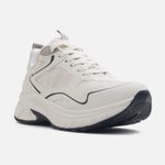 Tenis con plataforma aurea de textil para mujer - Beige
