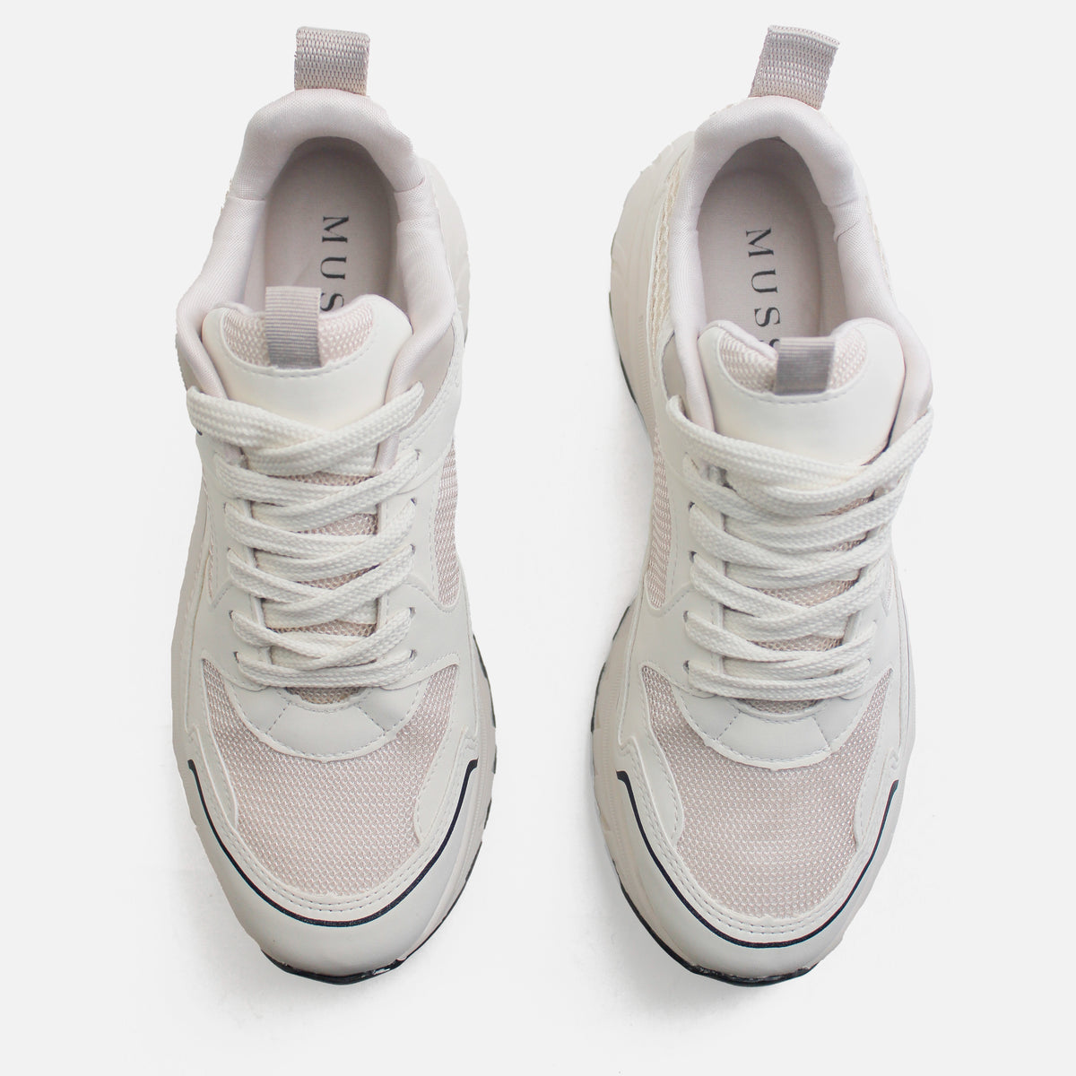 Tenis con plataforma aurea de textil para mujer - Beige