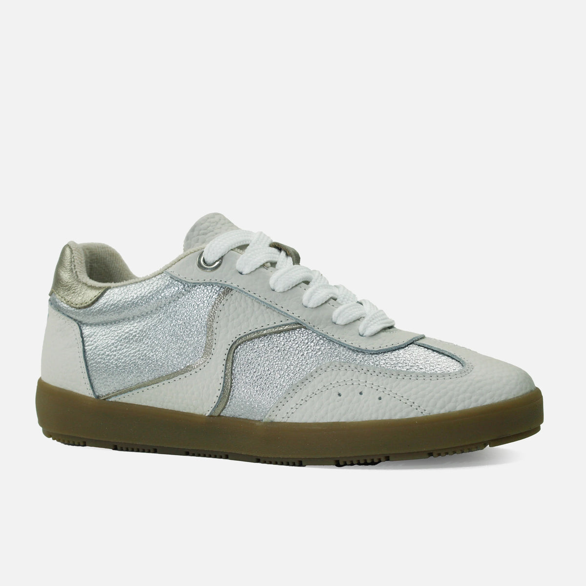 Tenis vira de cuero para mujer - Hueso