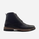 Botin con cordones atlas de cuero para hombre - Café