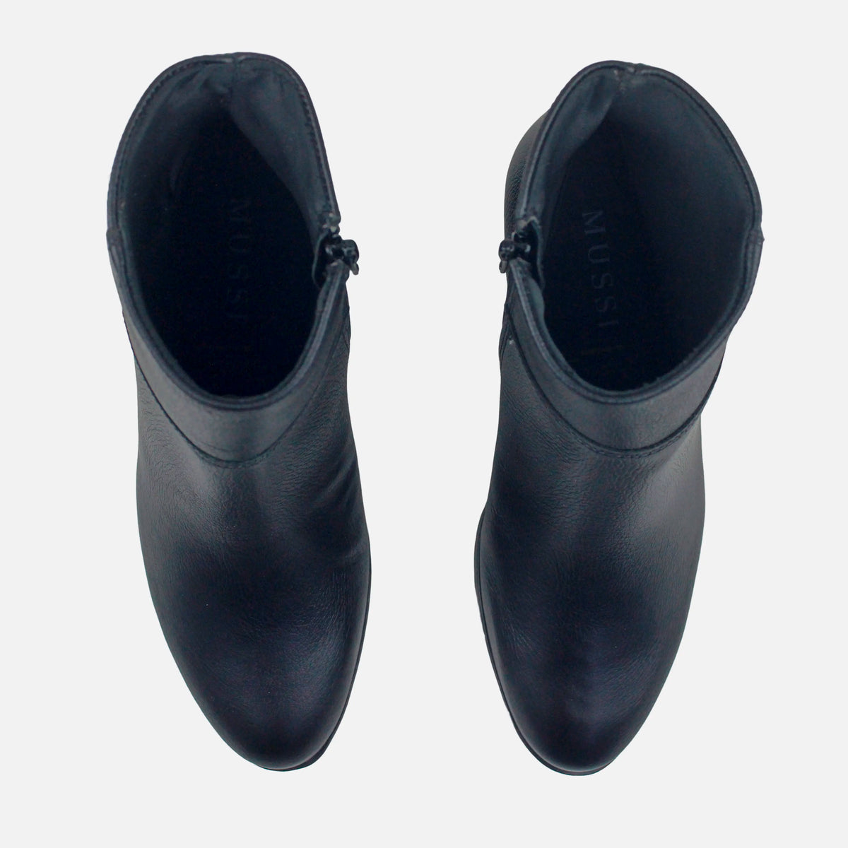 Botin tacon rosel de cuero para mujer - Negro