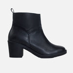 Botin tacon katina de cuero para mujer - Negro