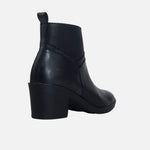Botin tacon katina de cuero para mujer - Negro