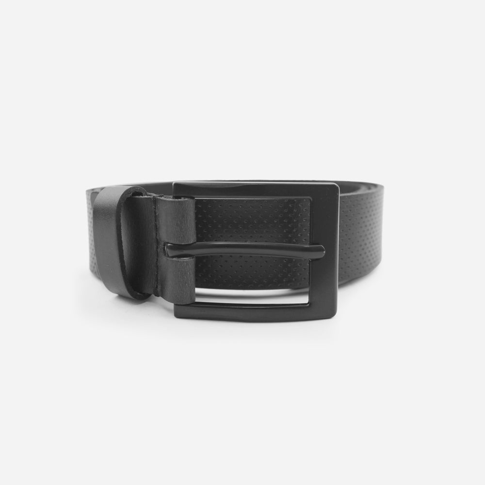 Correa ben de cuero para hombre - Negro