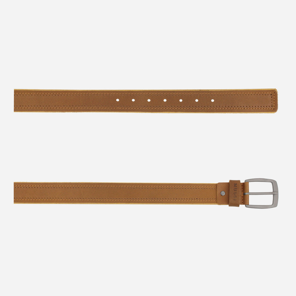 Correa brandon de cuero para hombre - Miel