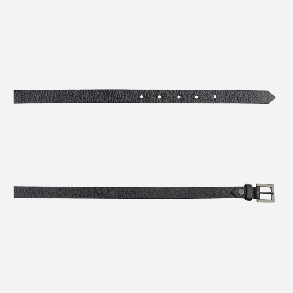 Correa perla de cuero para mujer - Negro