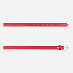 Correa perla de cuero para mujer - Rojo