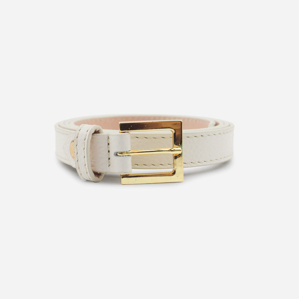 Correa perla de cuero para mujer - Hueso