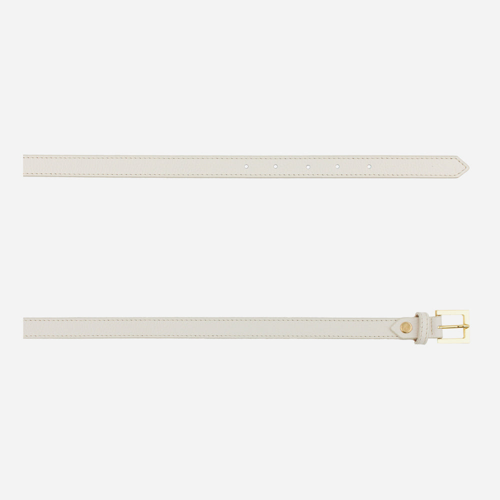 Correa perla de cuero para mujer - Hueso