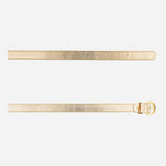 Correa hortensia  de cuero para mujer - Oro