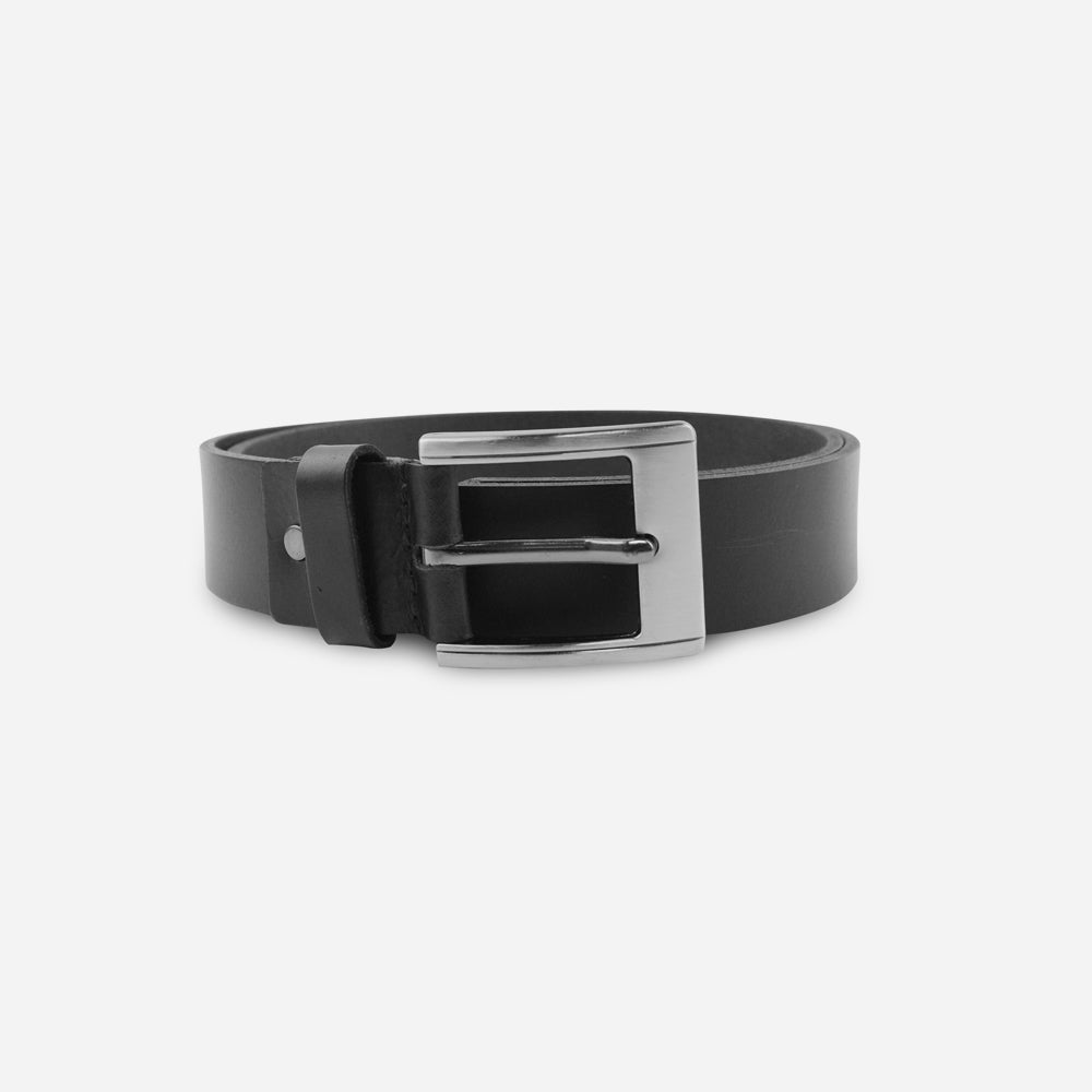 Correa hugo de cuero para hombre - Negro