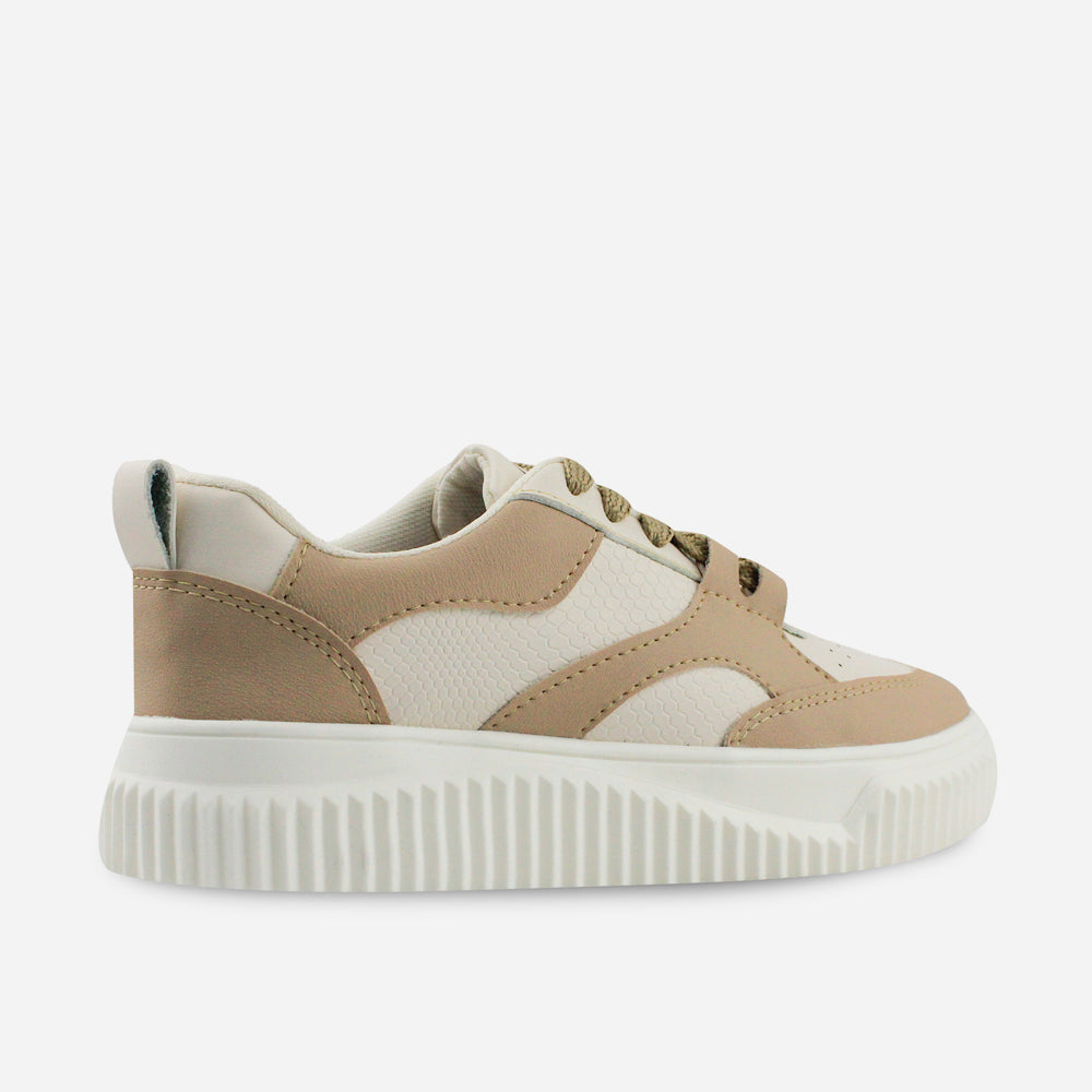 Tenis con plataforma stella de sintético para mujer - Almendra