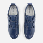 Tenis Sneakers hortensia  de cuero para mujer - Azul