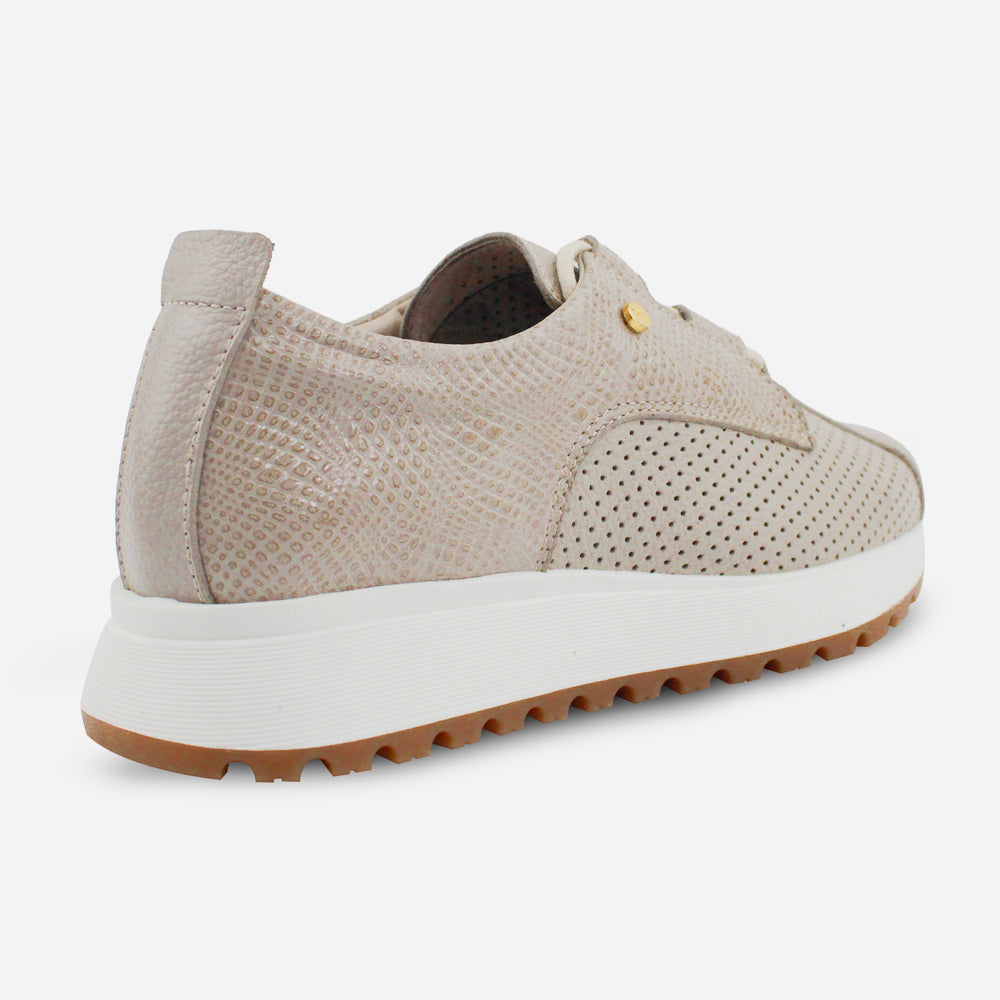 Tenis Sneakers hortensia  de cuero para mujer - Taupe