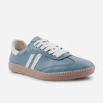 Tenis Sneakers lila  de cuero para mujer - Azul
