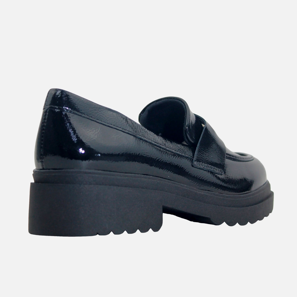 Mocasin plataforma orla de sintético para mujer - Negro